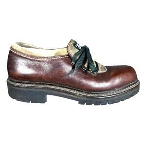 Vintage Haus Behr Women’s Harferlschuh Brown Leather Shoes Size 37 US 6.5